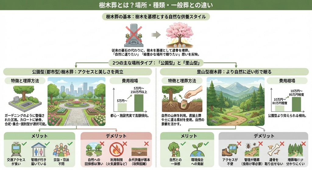 樹木葬とは?場所・種類・一般葬との違い