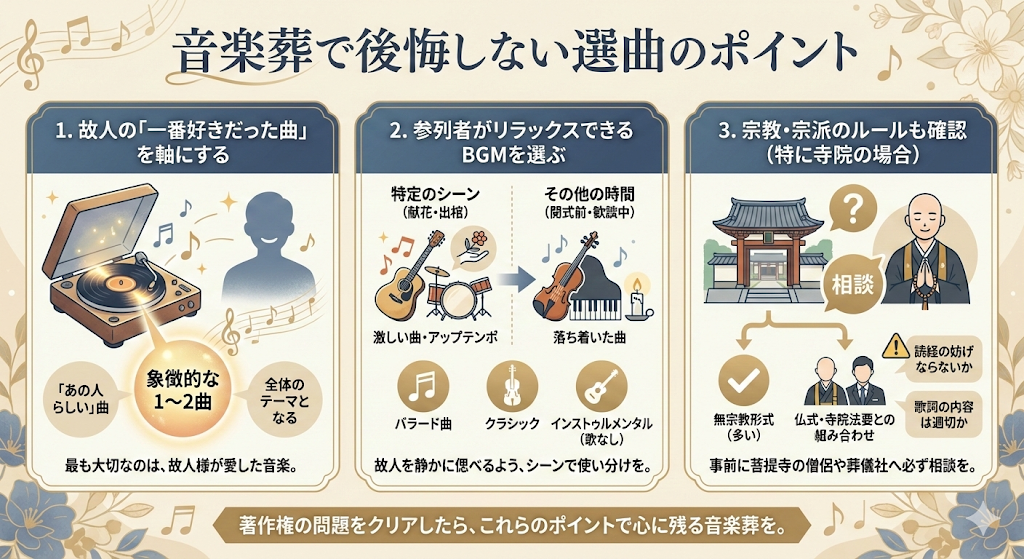 音楽葬で後悔しない選曲のポイント