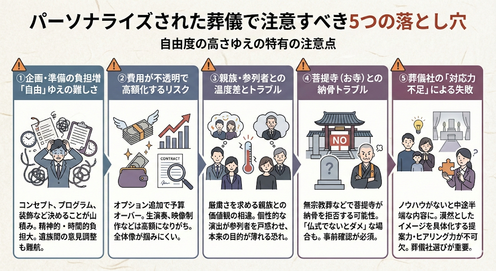 パーソナライズされた葬儀で注意すべき5つの落とし穴