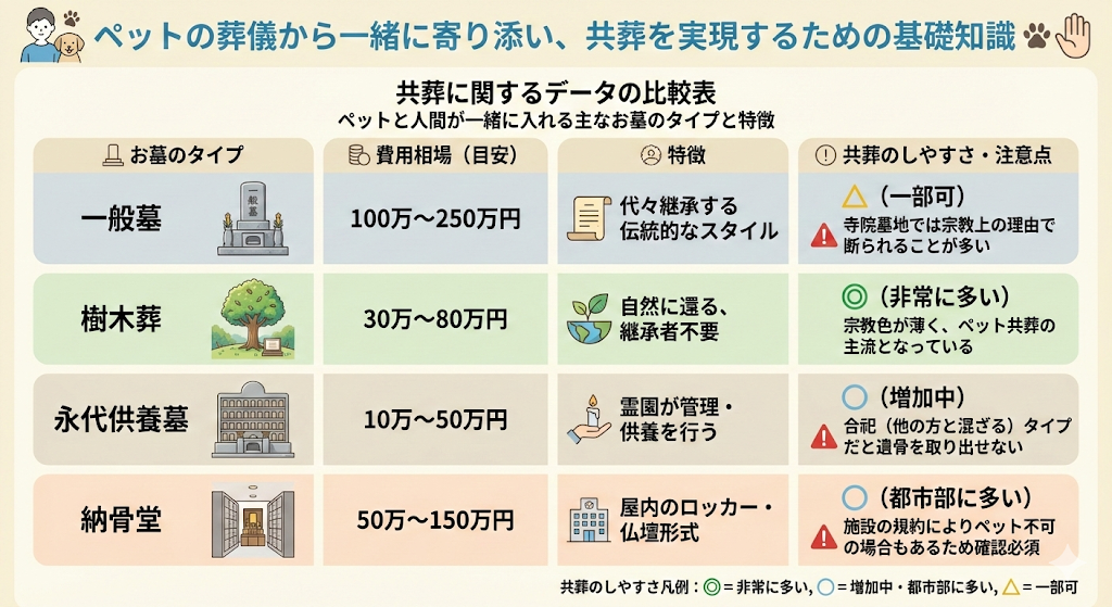 ペットの葬儀から一緒に寄り添い、共葬を実現するための基礎知識