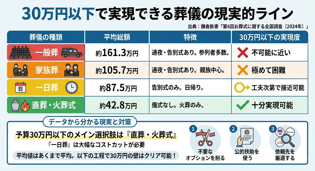 30万円以下で実現できる葬儀の現実的ライン