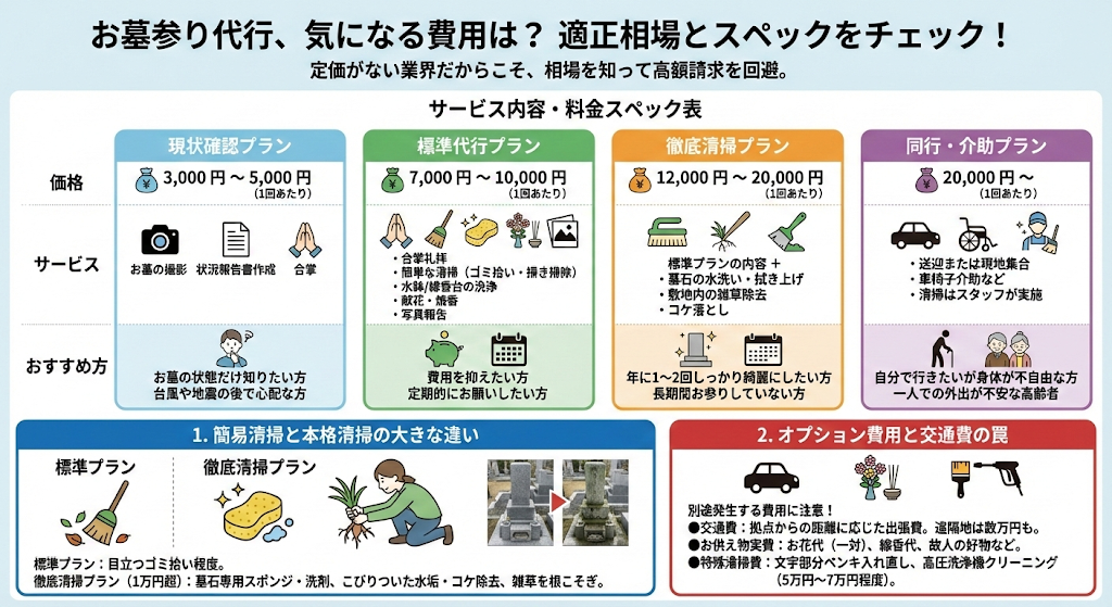 お墓参り代行の料金相場とサービス内容の真実